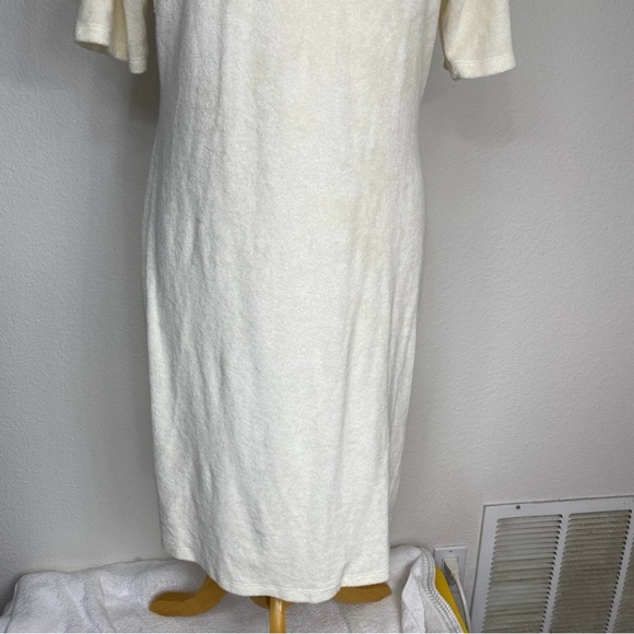 New Monrow Women's Cream Terrycloth Collared Short Sleeve Dress Size XL Coastal - Picture 8 of 14